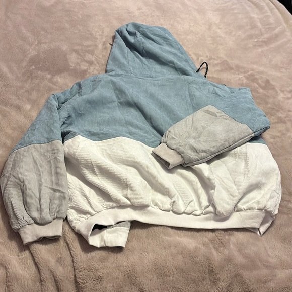 Blue/White/Grey Zaful Corduroy Jacket - Picture 3 of 4